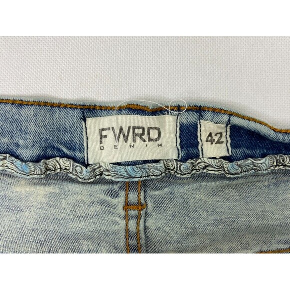 FWRD Denim Men 42/32 Blue Jeans Distressed Paint Splatter Urban Wear - Picture 8 of 11